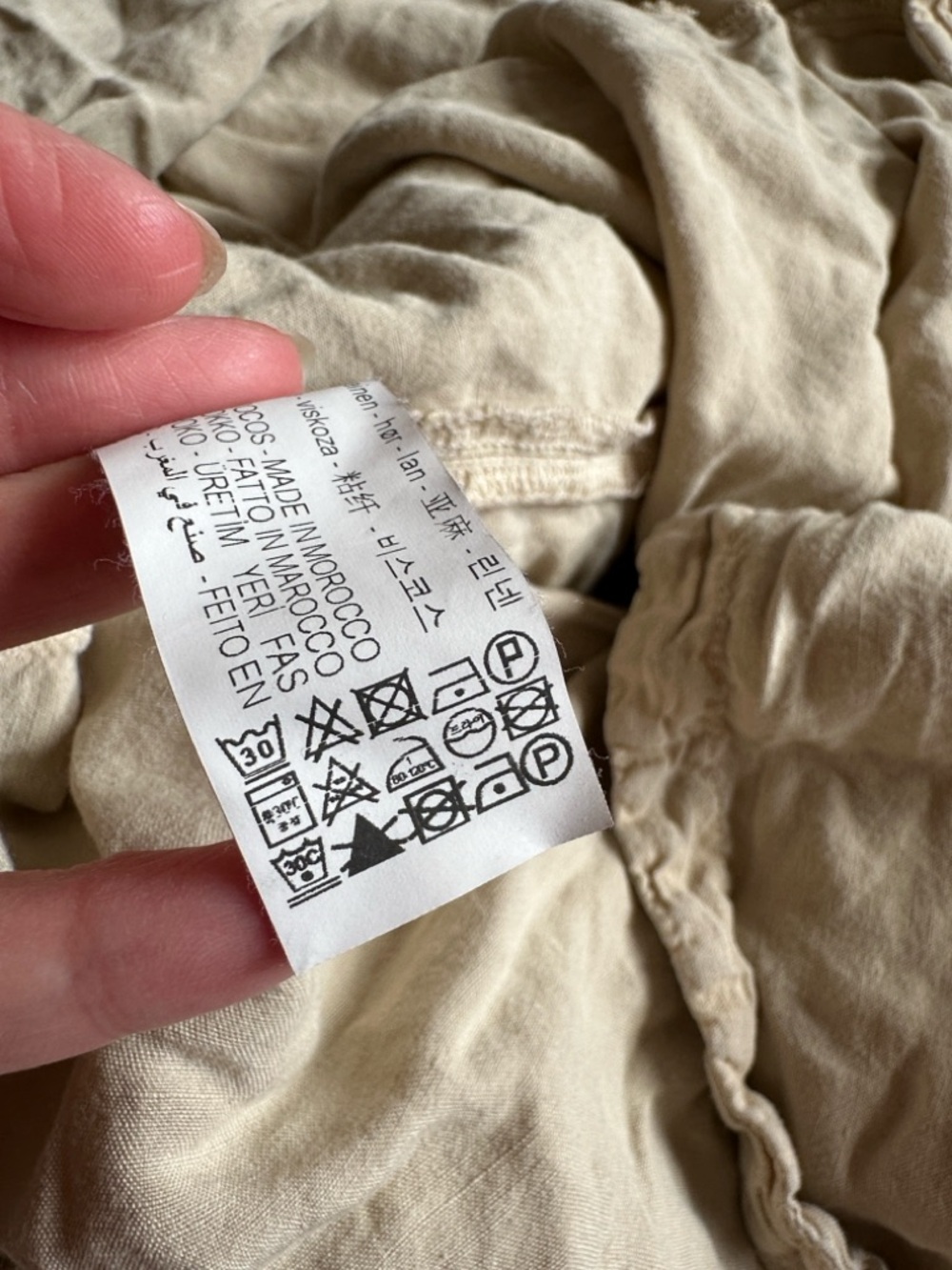Zara Khaki Button Front Midi Skirt Small Linen Blend - Picture 7 of 7